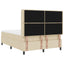 LED Box Spring Bed med madras Creme 140 x 190 cm Stof