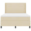 LED Box Spring Bed med madras Creme 140 x 190 cm Stof
