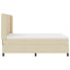 LED Box Spring Bed med madras Creme 140 x 190 cm Stof