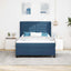 LED Box Spring Bed med hovedgærde Blå 140 x 190 cm Stof