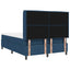 LED Box Spring Bed med hovedgærde Blå 140 x 190 cm Stof