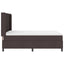 LED Box Spring Bed med madras Mørk Brun 160 x 200 cm Stof