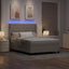 LED Box Spring Bed med hovedgærde Gråbrun 160 x 200 cm Stof