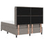LED Box Spring Bed med hovedgærde Gråbrun 160 x 200 cm Stof