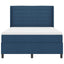 LED Box Spring Bed med madras Blå 160 x 200 cm Stof