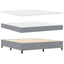 LED Box Spring Bed med madras Lysegrå 180 x 200 cm Stof