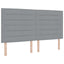 LED Box Spring Bed med madras Lysegrå 180 x 200 cm Stof