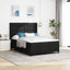 LED Box Spring Bed med hovedgærde Sort 140 x 200 cm Stof