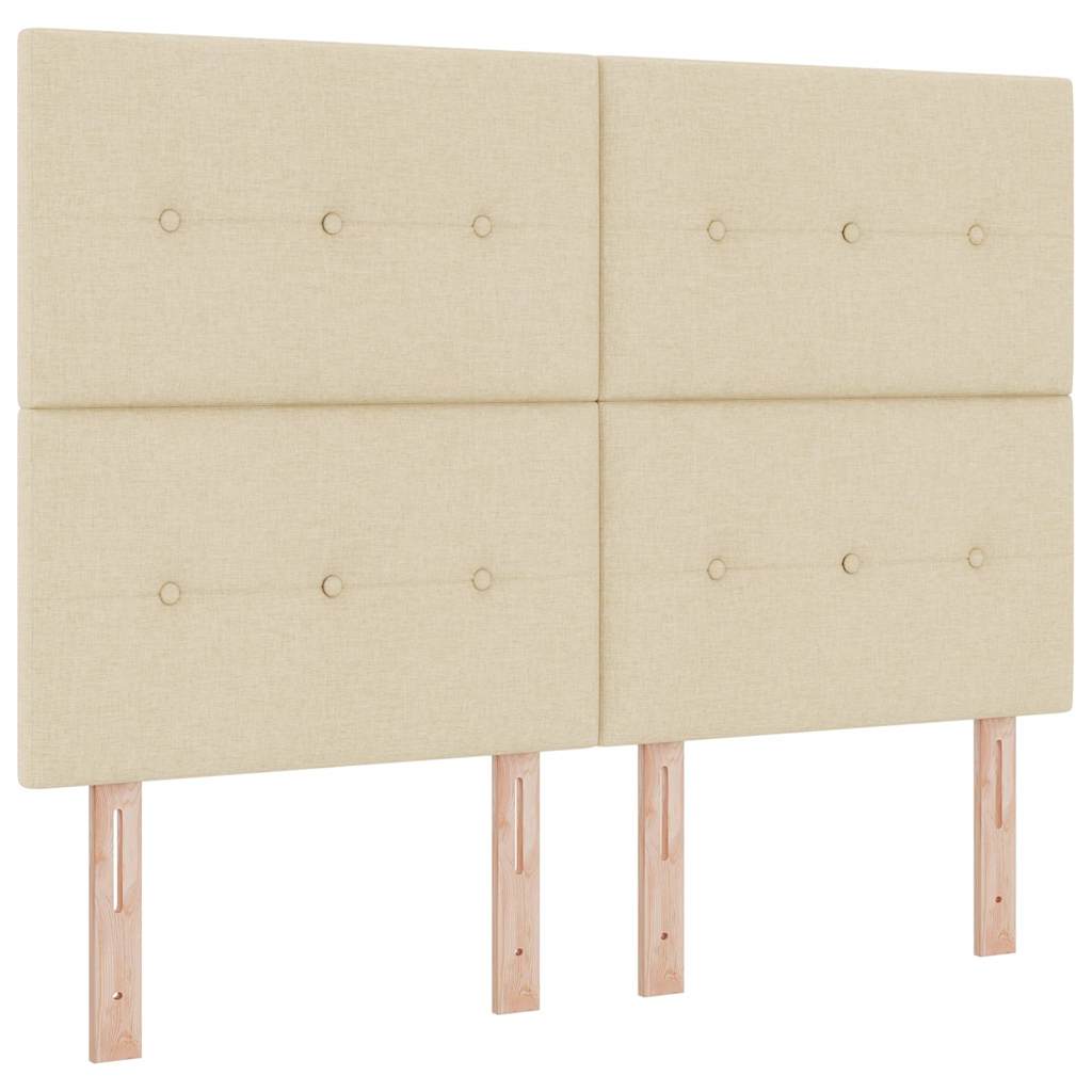 LED Box Spring Bed med hovedgærde Creme 160 x 200 cm Stof