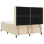 LED Box Spring Bed med hovedgærde Creme 160 x 200 cm Stof
