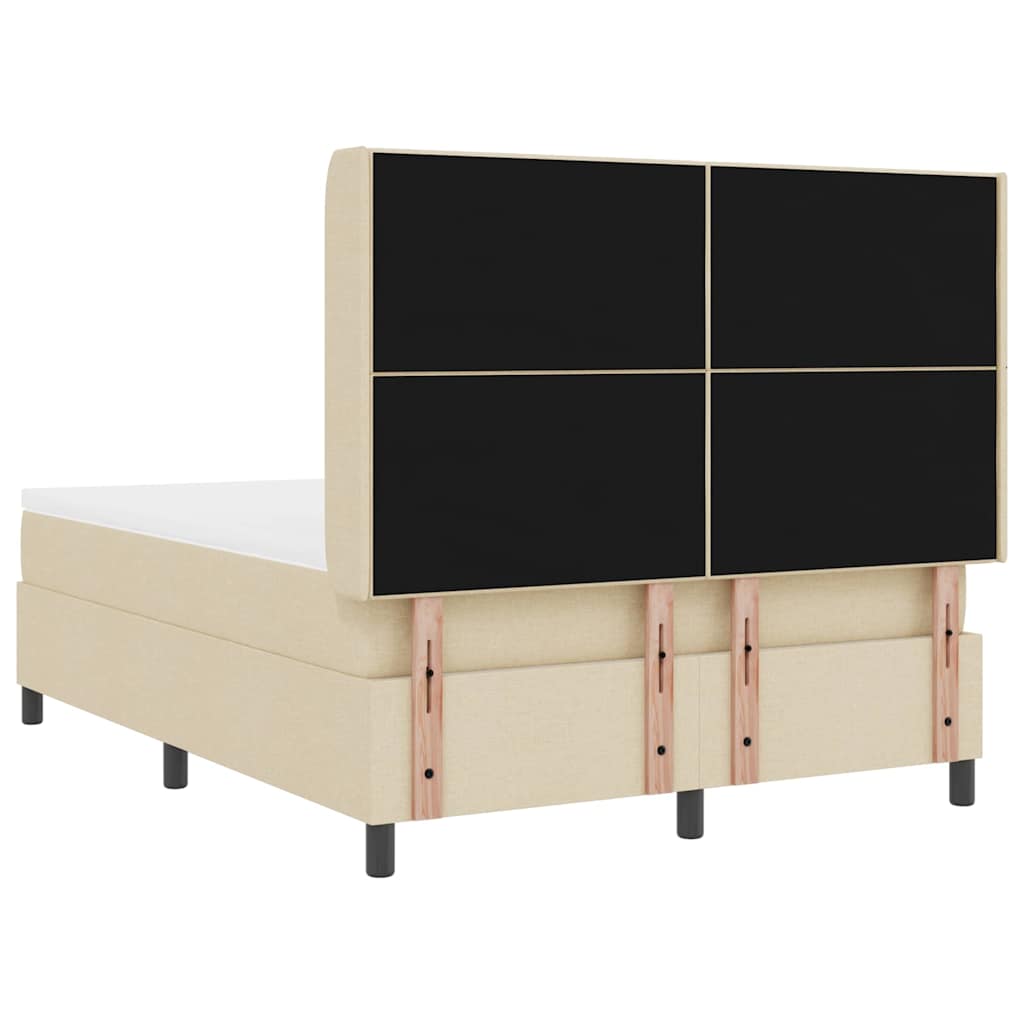 LED Box Spring Bed med hovedgærde Creme 160 x 200 cm Stof