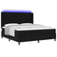 LED Box Spring Bed med hovedgærde Sort 180 x 200 cm Stof