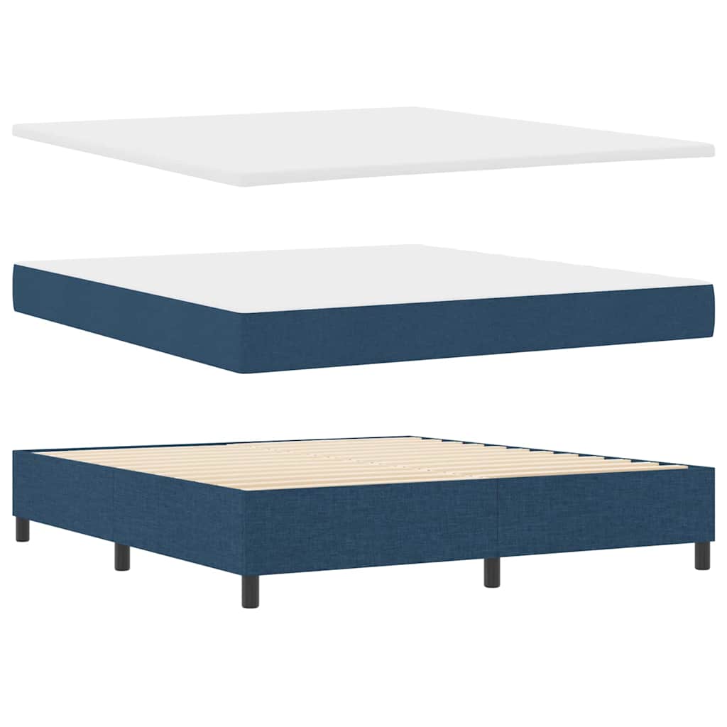 LED Box Spring Bed med hovedgærde Blå 180 x 200 cm Stof