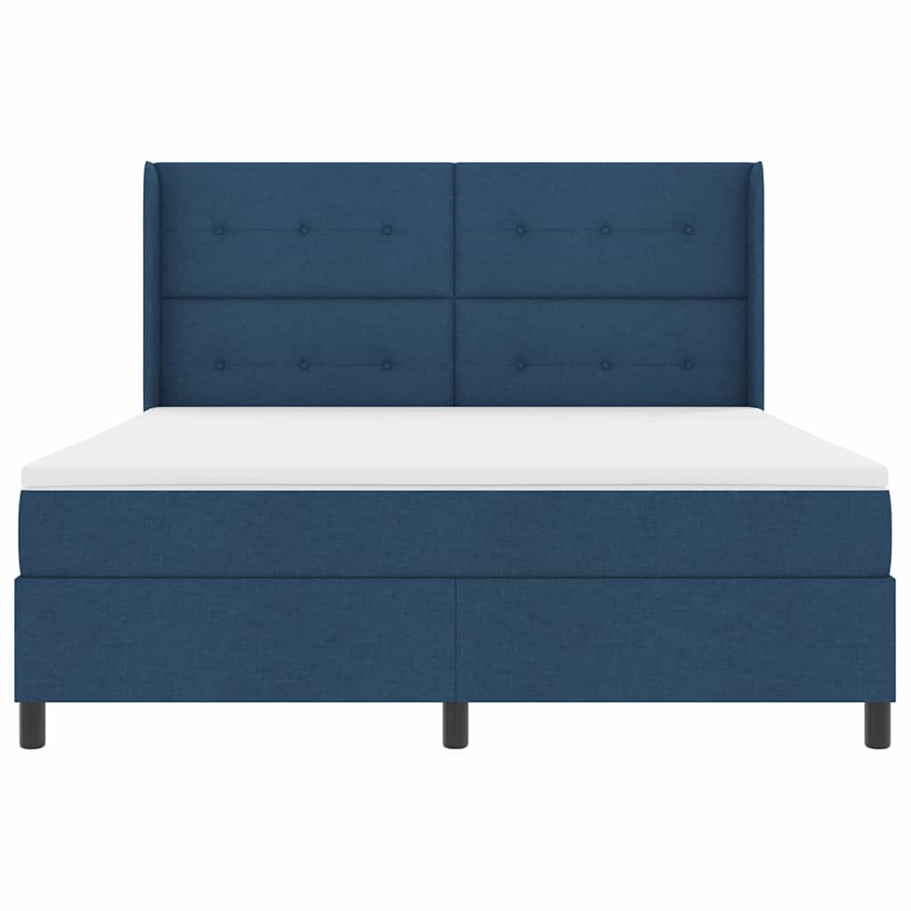 LED Box Spring Bed med hovedgærde Blå 180 x 200 cm Stof