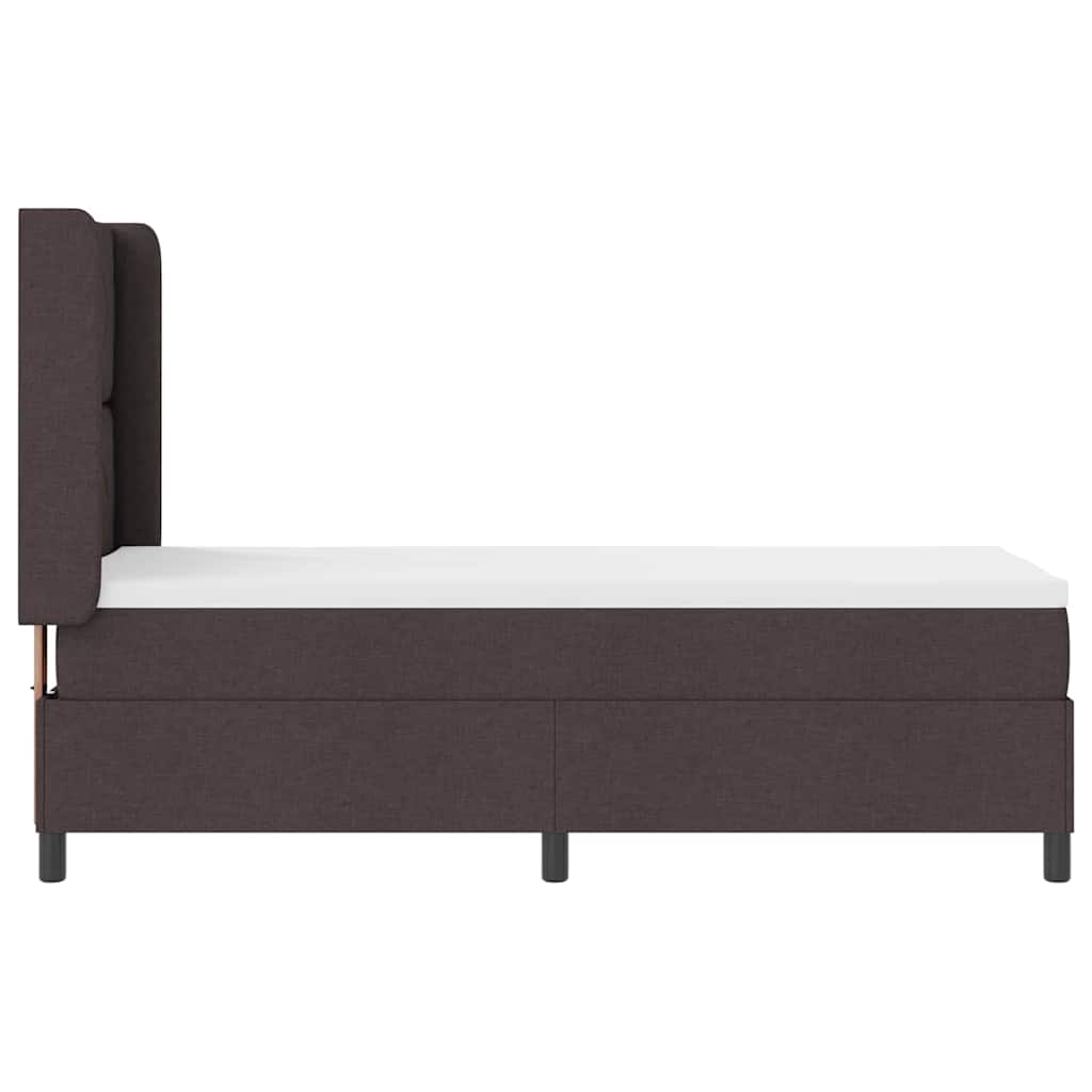 LED Box Spring Bed med pude Mørk Brun 80 x 200 cm Stof