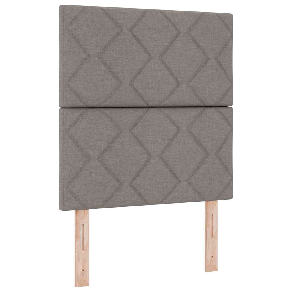 LED Box Spring Bed med hovedgærde Gråbrun 80 x 200 cm Stof