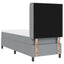 LED Box Spring Bed med hovedgærde Lysegrå 90 x 190 cm Stof