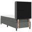 LED Box Spring Bed med hovedgærde Mørkegrå 90 x 190 cm Stof