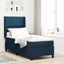 LED Box Spring Bed med hovedgærde Blå 90 x 190 cm Stof