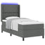 LED Box Spring Bed med hovedgærde Mørkegrå 90 x 200 cm Stof