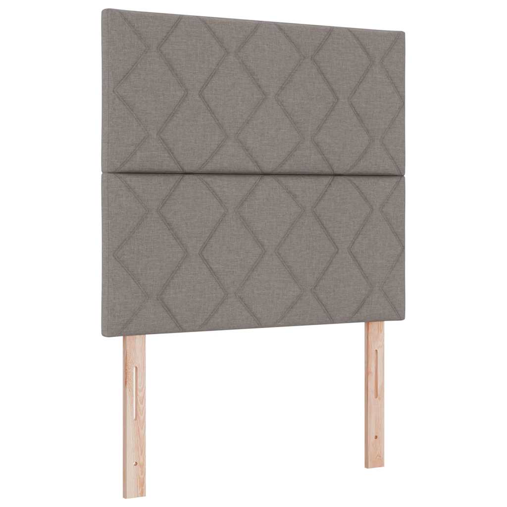 LED Box Spring Bed med hovedgærde Gråbrun 100 x 200 cm Stof