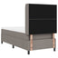 LED Box Spring Bed med hovedgærde Gråbrun 100 x 200 cm Stof