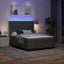 LED Box Spring Bed med hovedgærde Mørkegrå 140 x 190 cm Stof