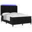 LED Box Spring Bed med hovedgærde Sort 140 x 190 cm Stof