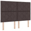 LED Box Spring Bed med hovedgærde Mørk Brun 140 x 200 cm Stof