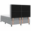 LED Box Spring Bed med hovedgærde Lysegrå 160 x 200 cm Stof