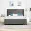 LED Box Spring Bed med hovedgærde Mørkegrå 180 x 200 cm Stof