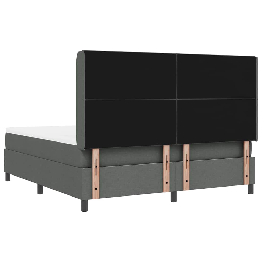 LED Box Spring Bed med hovedgærde Mørkegrå 180 x 200 cm Stof