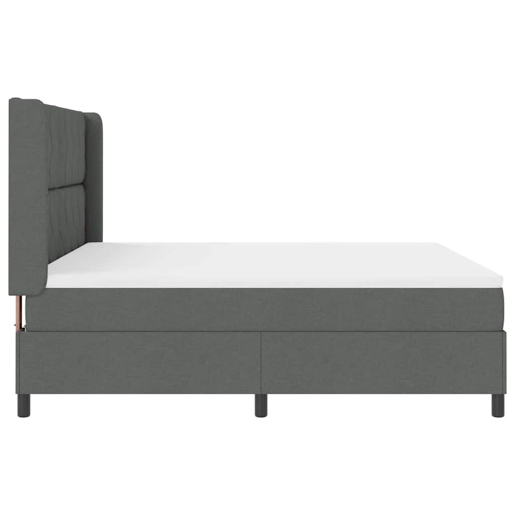 LED Box Spring Bed med hovedgærde Mørkegrå 180 x 200 cm Stof