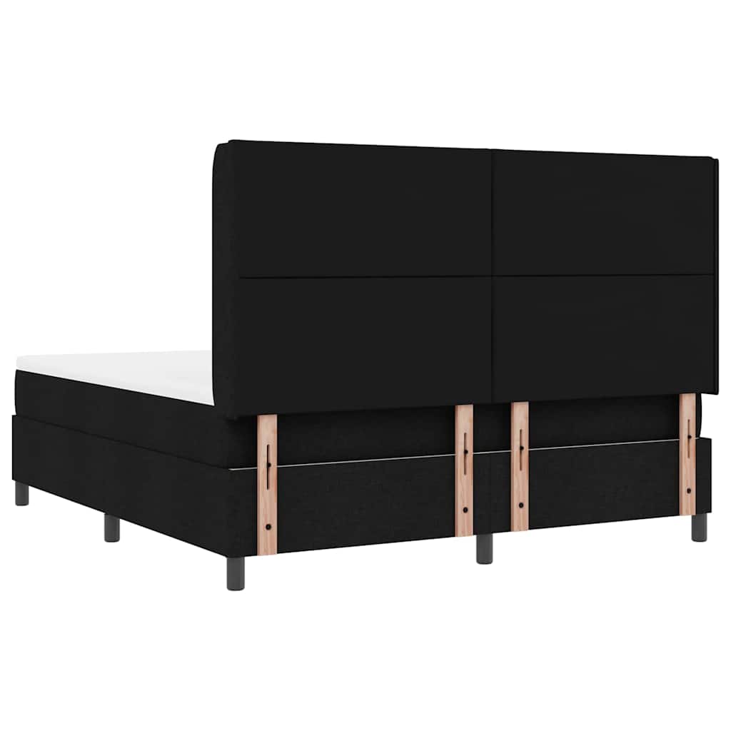 LED Box Spring Bed med hovedgærde Sort 180 x 200 cm Stof