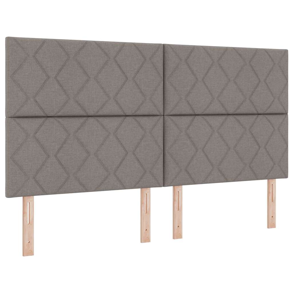 LED Box Spring Bed med hovedgærde Gråbrun 180 x 200 cm Stof
