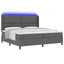 LED Box Spring Bed med hovedgærde Mørkegrå 200 x 200 cm Stof