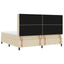 LED Box Spring Bed med hovedgærde Creme 200 x 200 cm Stof