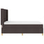 Box spring seng med LED-lysstrimler Brun 140 x 200 cm Stof