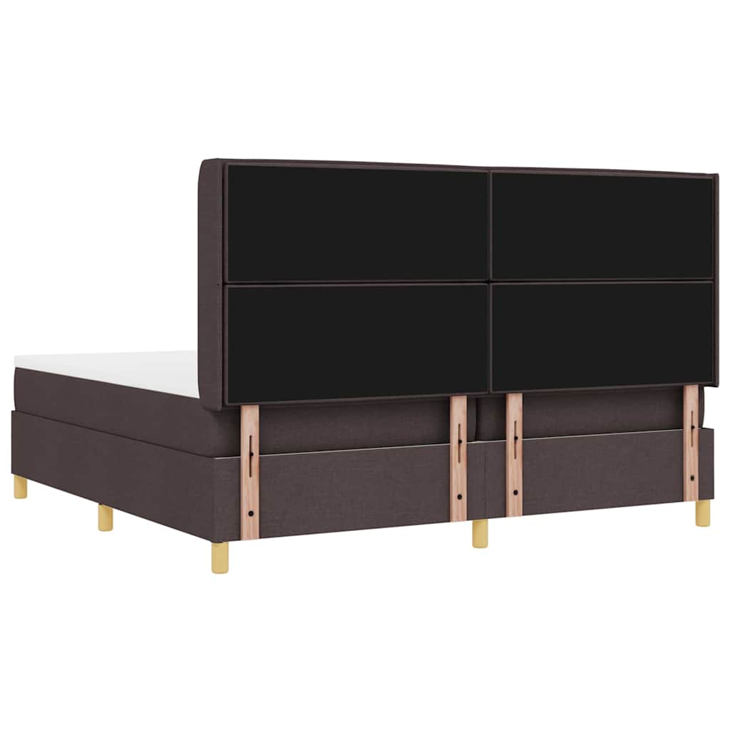 Box spring seng med madras med LED Brun 200 x 200 cm Stof