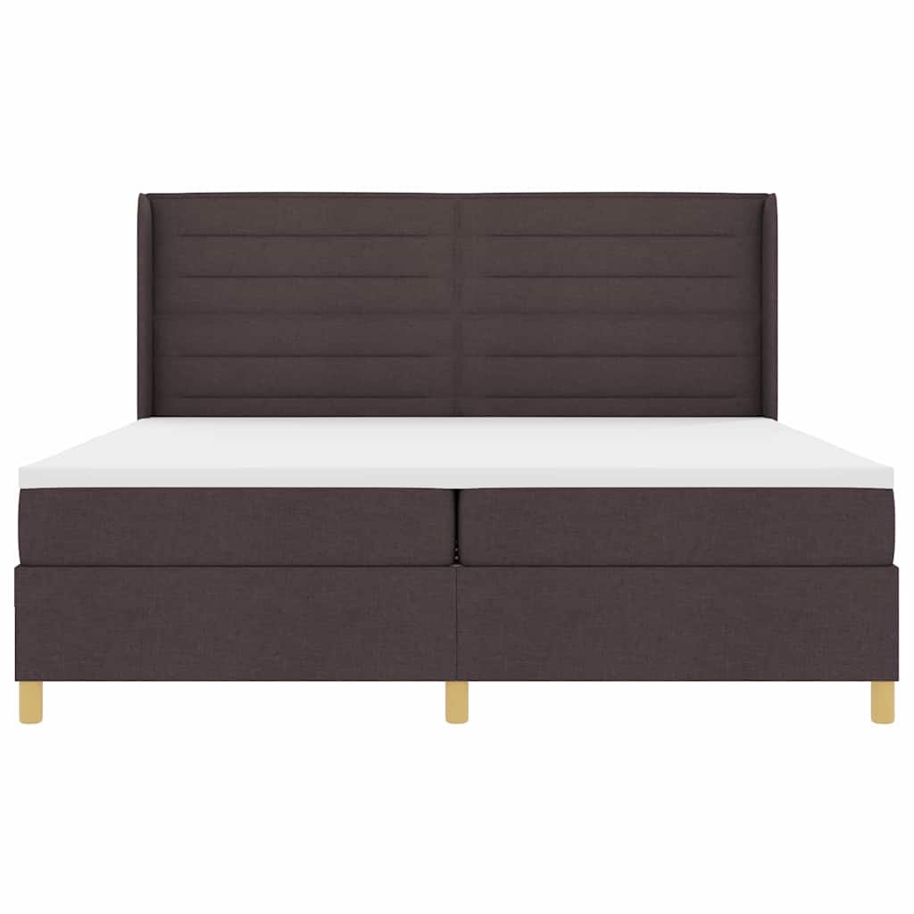 Box spring seng med madras med LED Brun 200 x 200 cm Stof