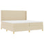 Box spring seng med madras med LED Creme 200 x 200 cm Stof