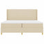 Box spring seng med madras med LED Creme 200 x 200 cm Stof