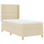 Box spring seng med LED-lysstrimler Creme 80 x 200 cm Stof
