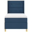 Box spring seng med LED-lysstrimler Blå 90 x 190 cm Stof