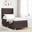 Box spring seng med LED-lysstrimler Brun 100 x 200 cm Stof