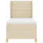 Box spring seng med LED-lysstrimler Creme 100 x 200 cm Stof
