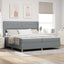 Box spring seng med LED-lysstrimler Lysegrå 200 x 200 cm Stof