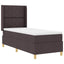 Box spring seng med LED-lysstrimler Brun 80 x 200 cm Stof