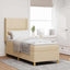 Box spring seng med LED-lysstrimler Creme 80 x 200 cm Stof