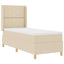 Box spring seng med LED-lysstrimler Creme 80 x 200 cm Stof